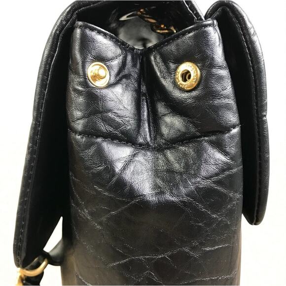 SONGMONT Large Calf Leather Chocolate Bag Onyx Black Luxury Old Money Classic - Picture 11 of 16